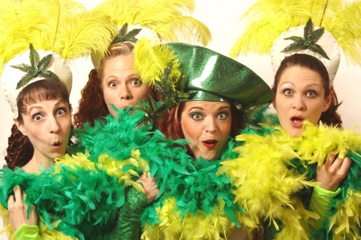 Left to right - Sarah Bellum, Frangelica Love, Cora Vette and Sinthea La Fee at 