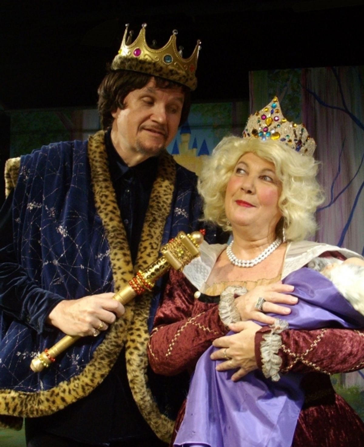 Paul Janes-Brown as King Thurston, (R) Barbara Sedano at 