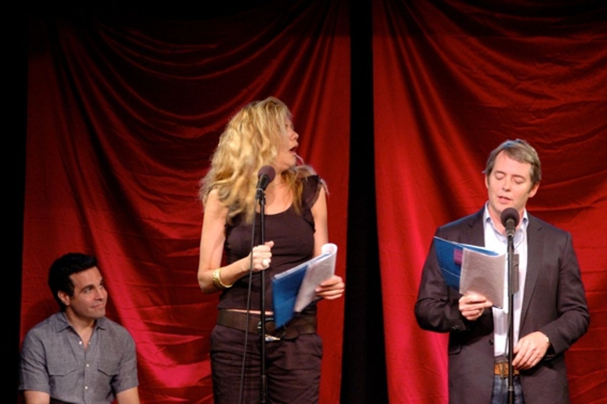 Mario Cantone, Kristen Johnson and Matthew Broderick at 