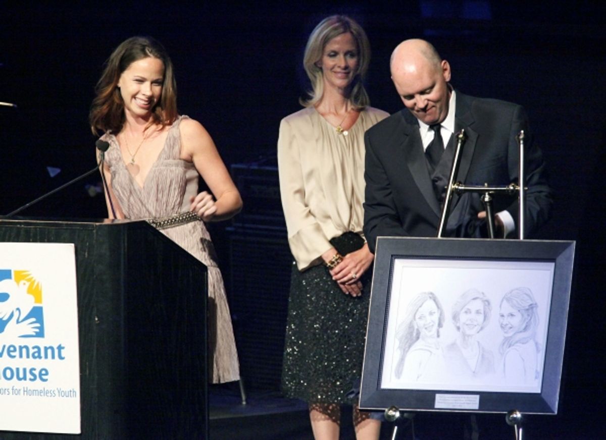 Kevin Ryan (right), Barbara Bush (left), and Priscilla 'Bo' Marconi (center) at 
