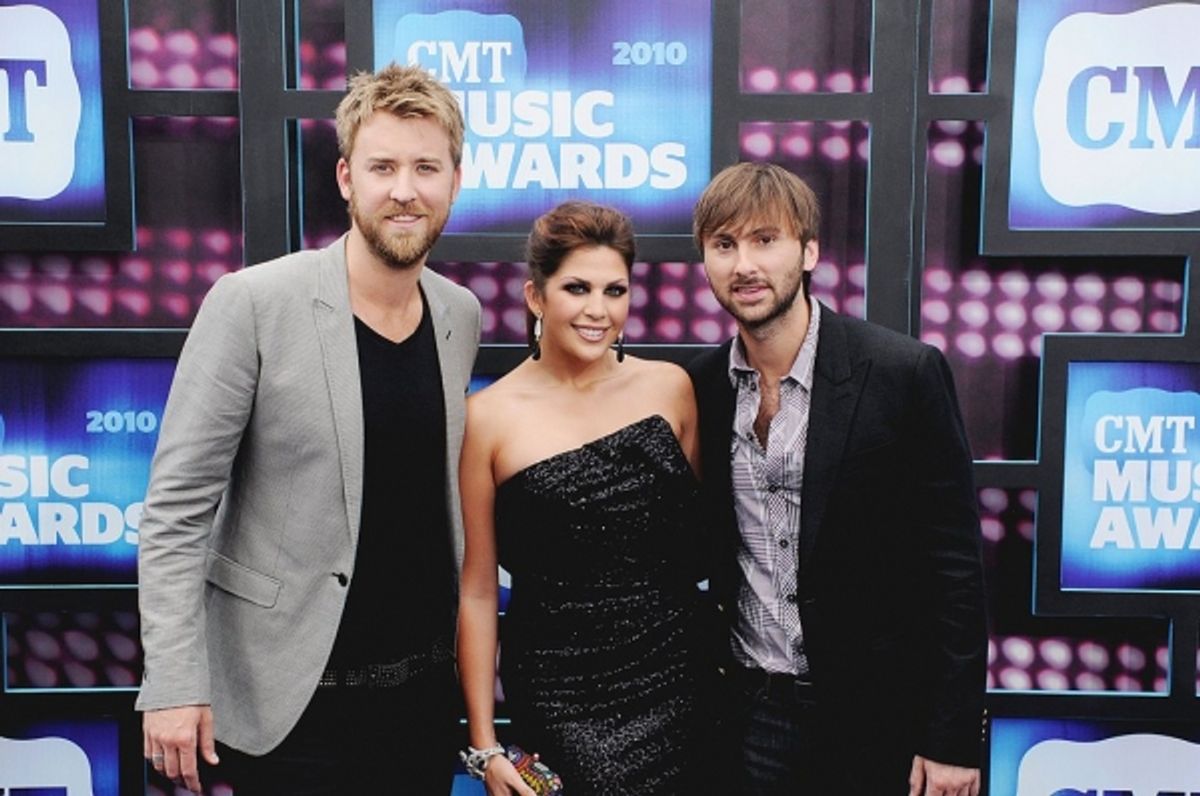 Dave Haywood, Hillary Scott and Charles Kelley of 'Lady Antebellum' at 