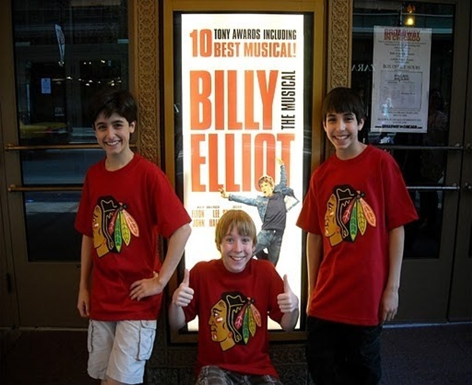 Photo Flash: Boys Of BILLY ELLIOT Cheer For The Blackhawks — photo 1 of 1
