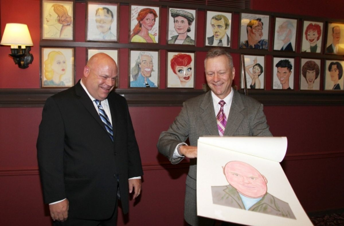 Max Klimavicius presents Kevin Chamberlin with his new caricature! at 