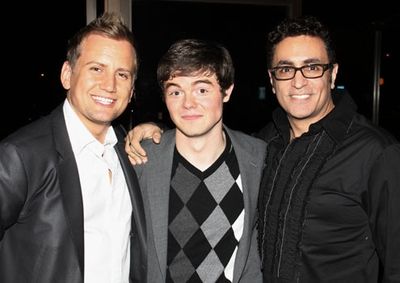 Producer Chris Isaacson, Matt Zarley, and friend at at Upright Cabaret's 'Mighty Miss Photo