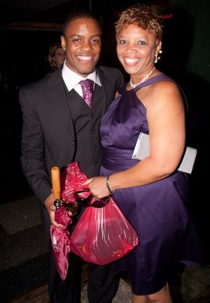 Jon Michael Hill  with mother Yolanda Photo