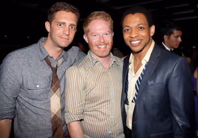 Jesse Tyler Ferguson, Derrick Baskin and MEMPHIS Party Guest Photo