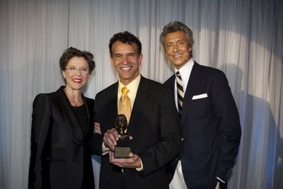 Annette Bening, Brian Stokes Mitchell (holding the Julie Harris Award) and Tommy Tune Photo