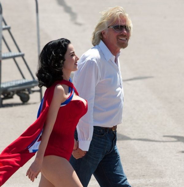Sir Richard Branson and Dita Von Teese Photo
