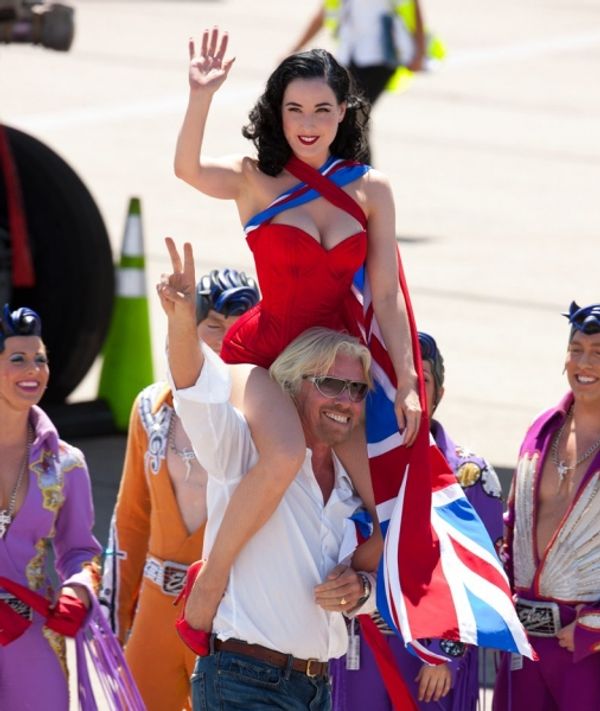 Sir Richard Branson and Dita Von Teese Photo