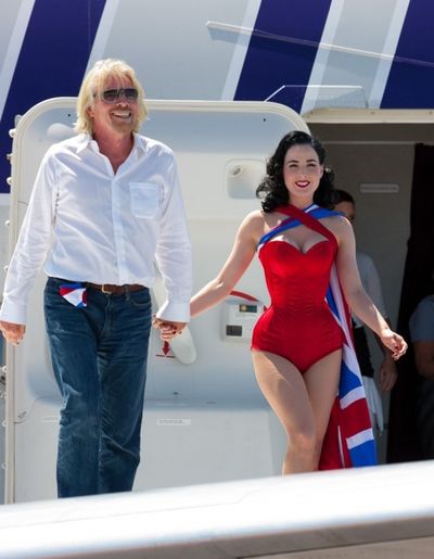 Sir Richard Branson and Dita Von Teese Photo