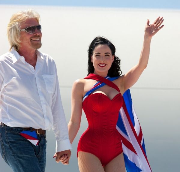 Sir Richard Branson and Dita Von Teese Photo