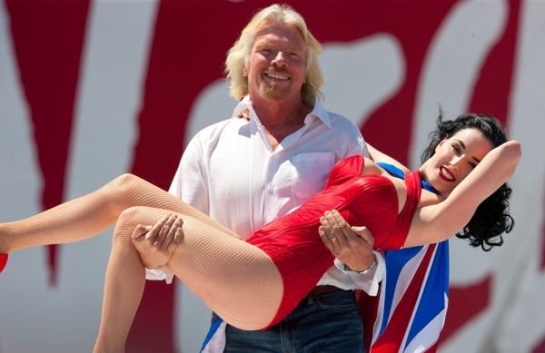 Sir Richard Branson and Dita Von Teese Photo