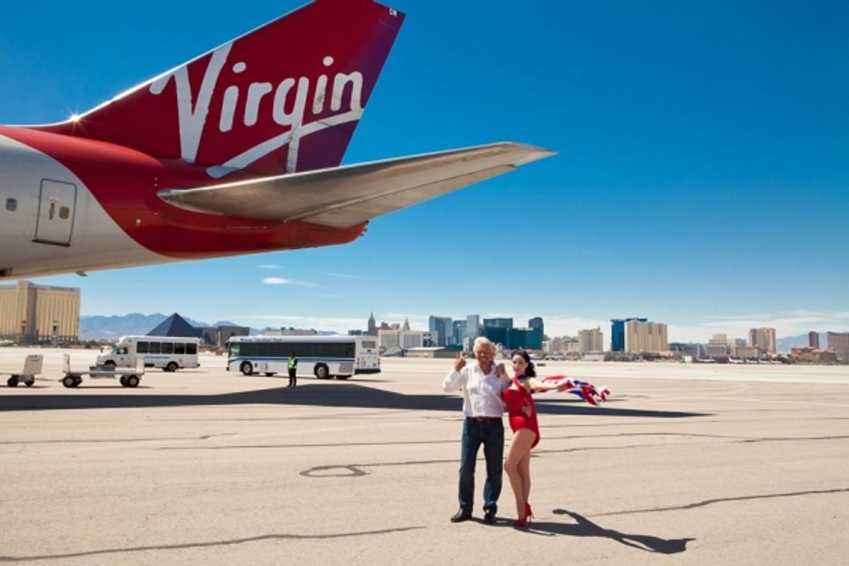 Sir Richard Branson and Dita Von Teese at 