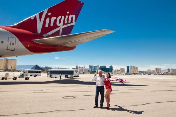 Sir Richard Branson and Dita Von Teese Photo