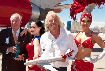  Las Vegas Mayor Oscar Goodman, Dita Von Teese, Sir Richard Branson and a Showgirl Photo