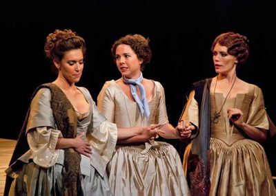 Aubrey Saverino as Regan, Catherine Gowl as Cordelia and Emily Swallow Photo