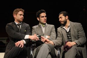 Vayu O'Donnell (Henry), Wil Petre (Dorian Gray) and Leif Huckman (Basil) Photo