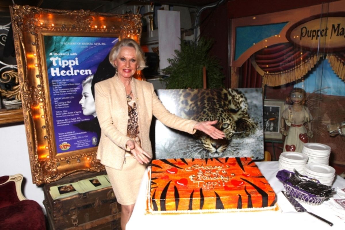 Tippi Hedren with her Birthday Cake at the Magic Castle at 