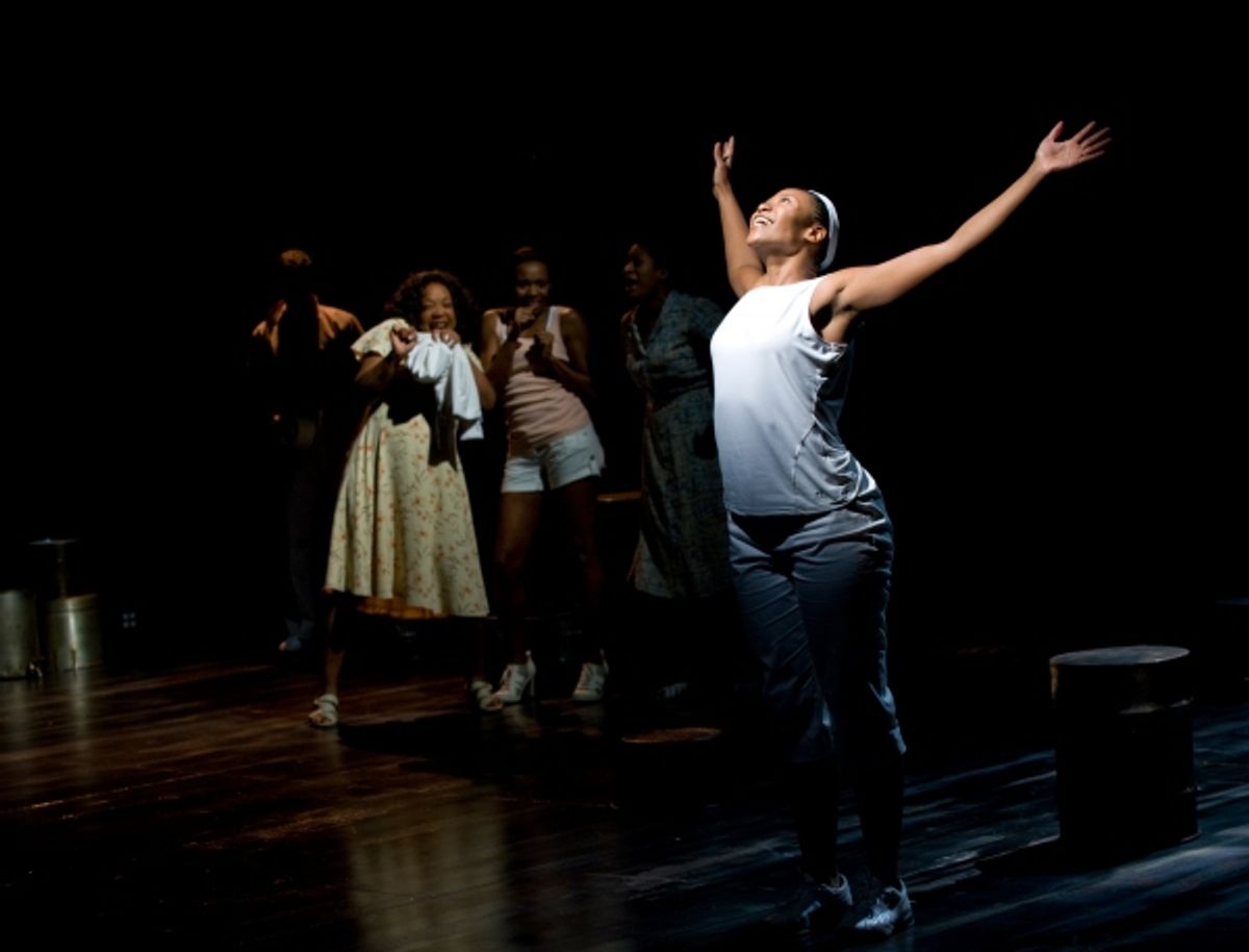 Alana Arenas (front right) and the cast of Steppenwolf's The Brother/Sister Plays  at 