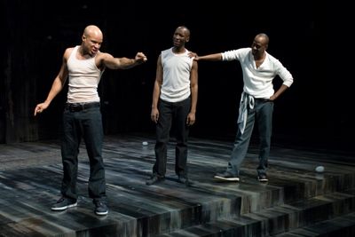 Glenn Davis, Phillip James Brannon and ensemble member K. Todd Freeman Photo