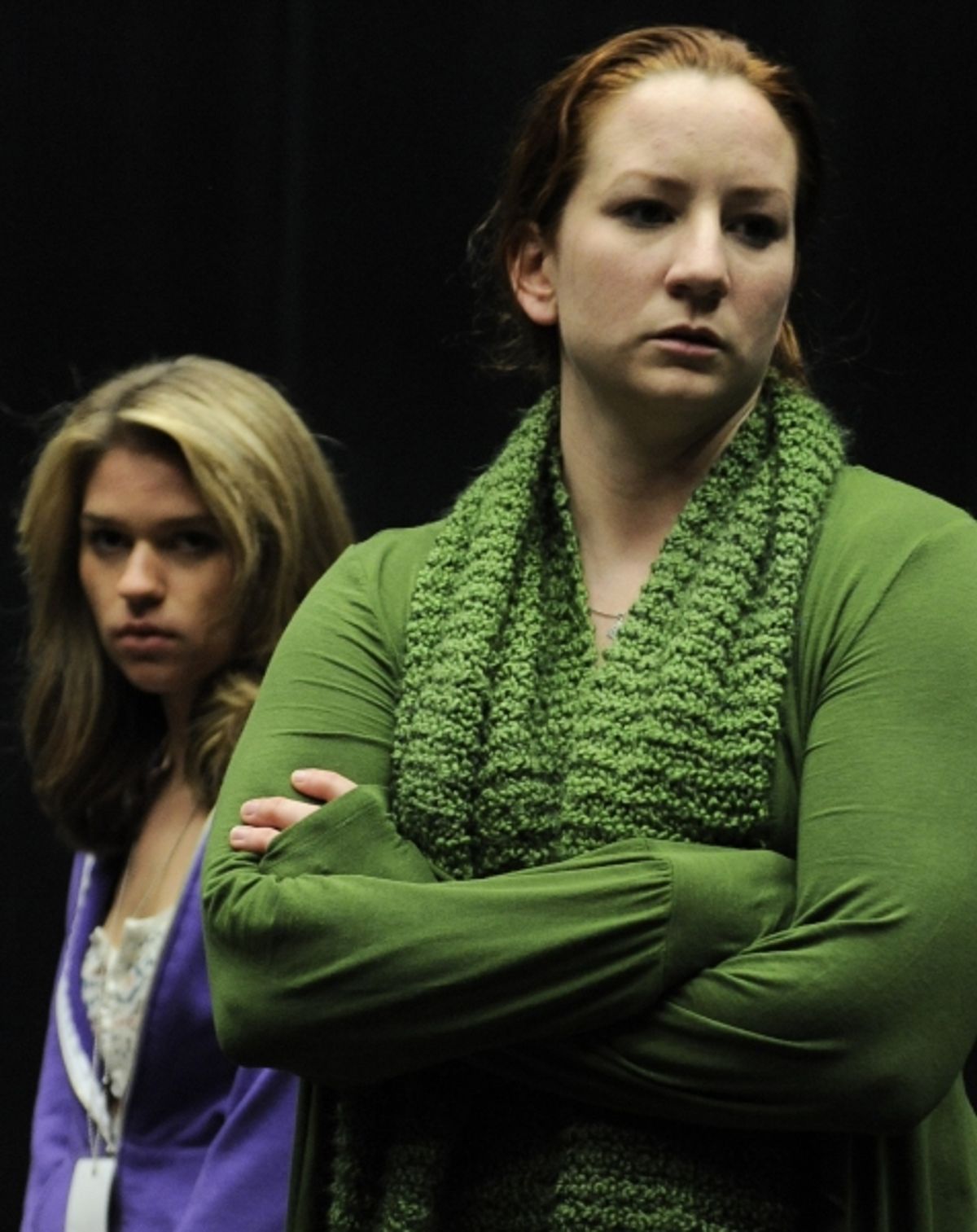 (l to r) Fiona Robert (Tasha) and Katy Sullivan (Sandra)  at 
