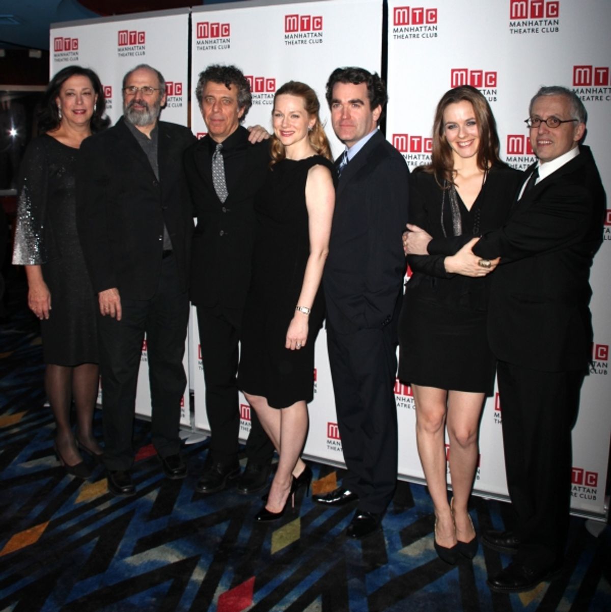 Lynne Meadow, Daniel Sullivan, Eric Bogosian, Laura Linney, Brian d'Arcy James, Alicia Silverstone, Donald Margulies at 