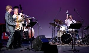 Rolling Stones' saxophonist Tim Ries and drummer Max Weinberg Photo