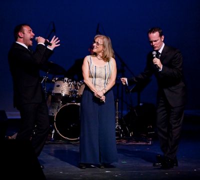 Charlie Pollock and James LaVerdiere serenading SOPACÃ¢â‚¬â„¢s Chair of the Photo