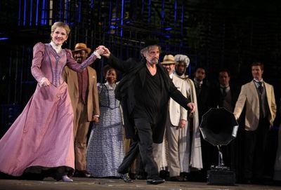 Lily Rabe and Al Pacino with MERCHANT Cast Photo