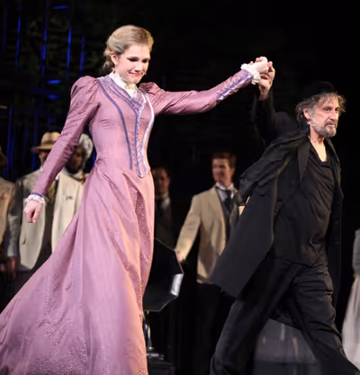 Lily Rabe and Al Pacino with MERCHANT Cast Photo
