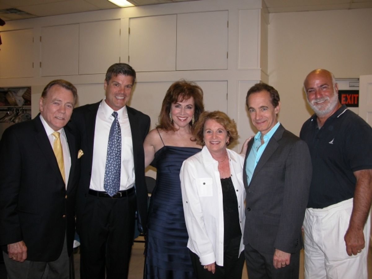 Don Pippin, Jason Graae, Debbie Gravitte and Nat Chandler with sponsors Dot & Ed Slade at Landmark on Main Street's 2009-10 Season Concludes Broadway Week
