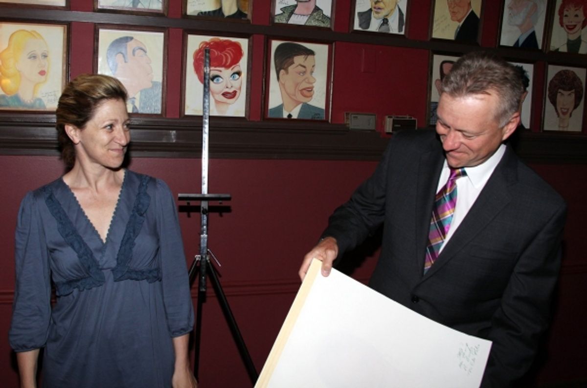 Edie Falco and Max Klimavicius at 