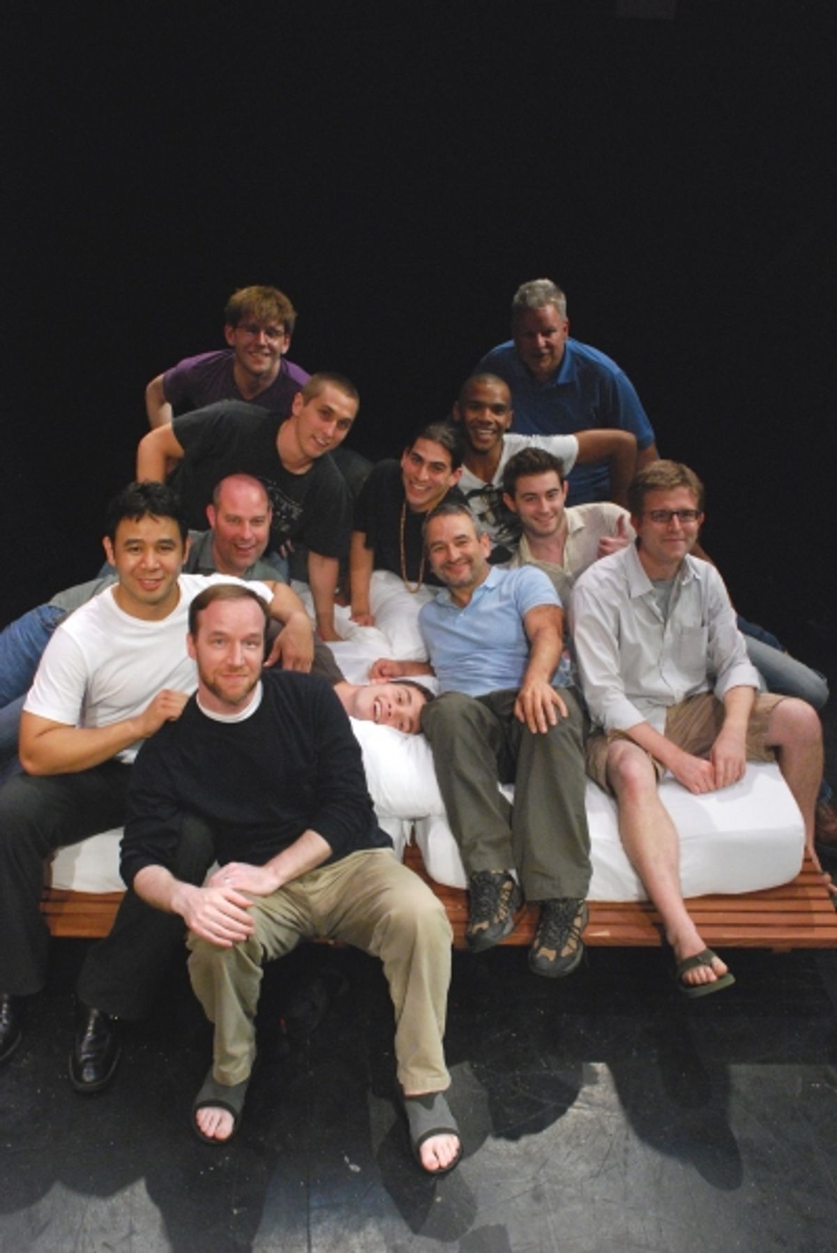 The Cast of Bailiwick Chicago's f**kING MEN with playwright Joe DiPietro at 