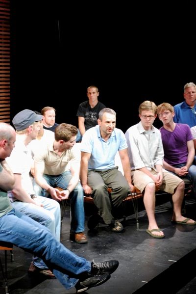 The Cast of Bailiwick Chicago's FUCKING MEN with playwright Joe DiPietro Photo