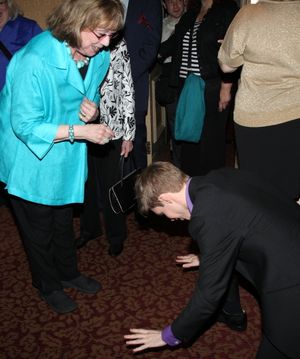 Hunter Ryan Herdlicka Bows to Phyllis Newman Photo
