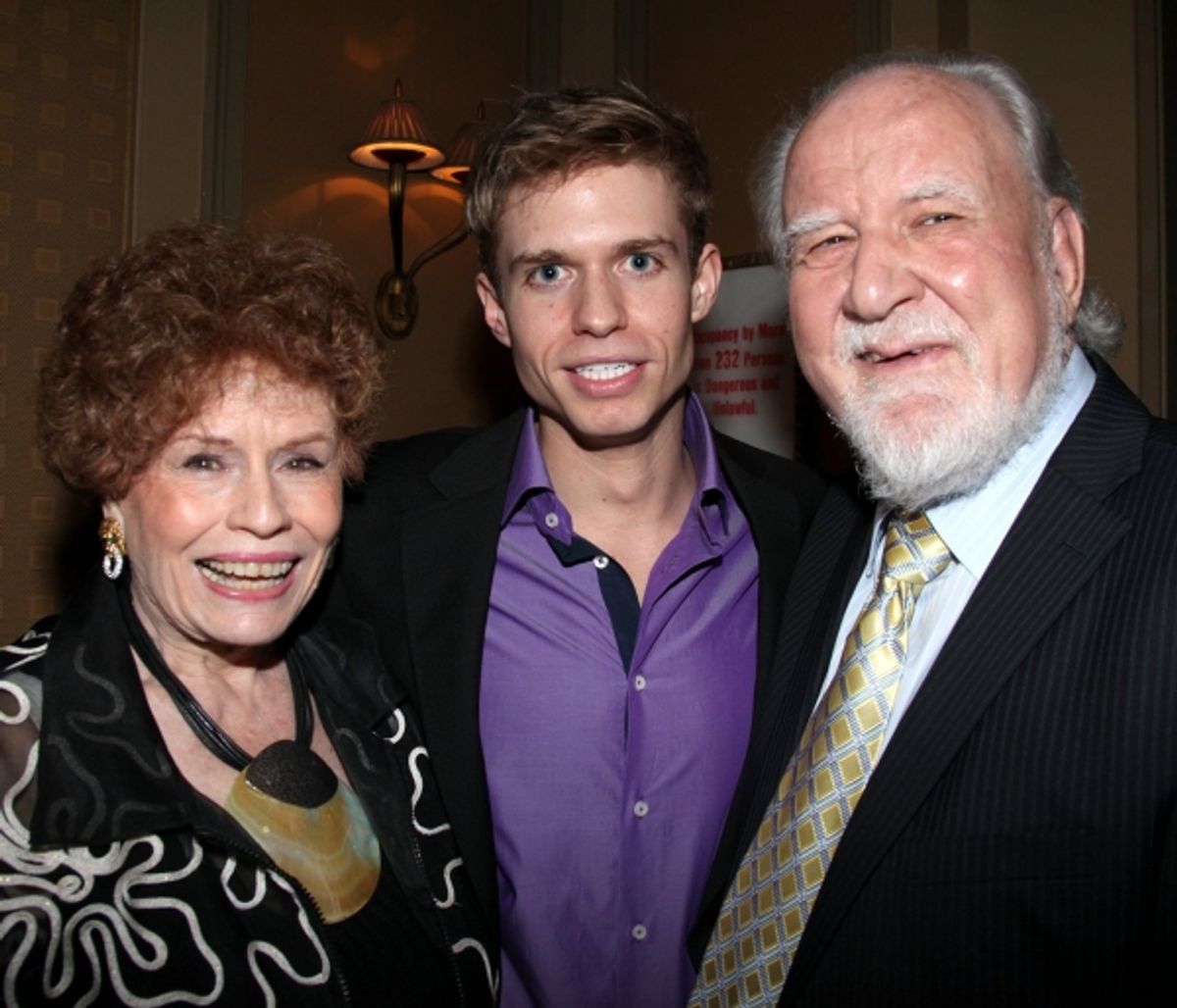 Hunter Ryan Herdlicka with Grandparents Jann Jerner and Craig Jerner at 