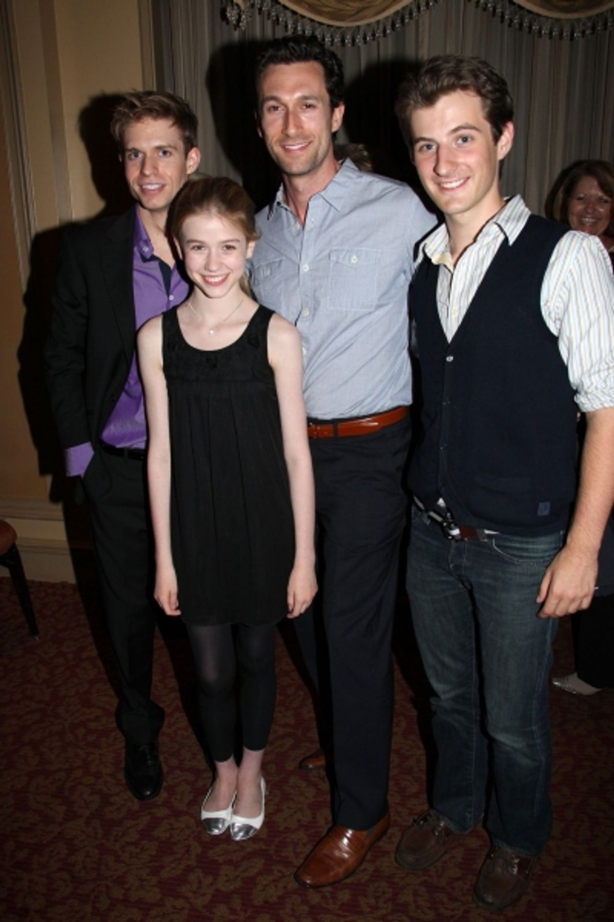 Hunter Ryan Herdlicka with NIGHT MUSIC's Katherine MacNamara, Aaron Lazar and Matthew Dengler at 