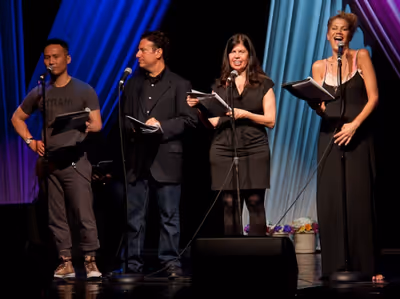 B.D. Wong, Eugene Pack, Dayle Reyfel and Kristen Johnston Photo