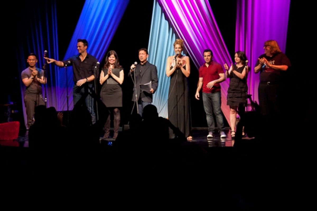 B.D. Wong, Cheyenne Jackson, Dayle Reyfel, Eugene Pack, Kristen Johnston, Mario Cantone, Rachel Dratch and Bruce Vilanch at 