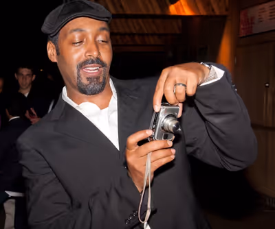 Jesse L. Martin takes a shot at the press line... Photo