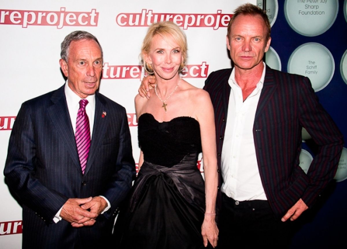 Mayor Michael Bloomberg, Trudie Styler, and Sting at 