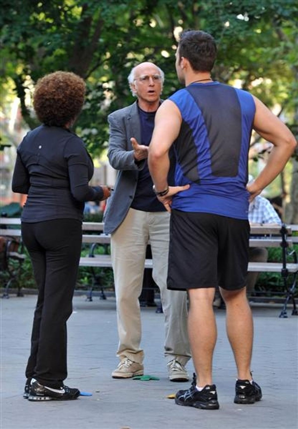 Larry David, Wanda Sykes, and Cheyenne Jackson at 