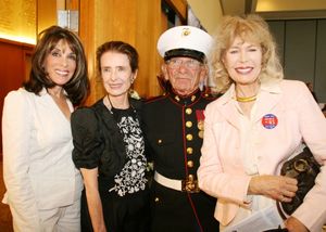 Kate Linder, Margaret O'Brien, Harold "Skip" Adams (Gunnery Sargent USMC retired) and Loretta Swit @ BroadwayWorld Kate Linder, Margaret O'Brien, Harold "Skip" Adams (Gunnery Sargent USMC retired) and Photo