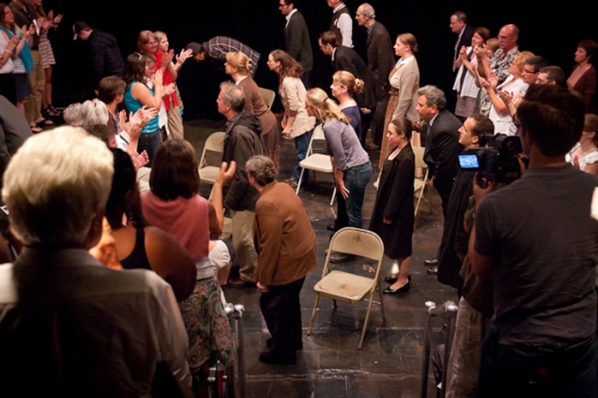 Helen Hunt with the Cast of OUR TOWN at 