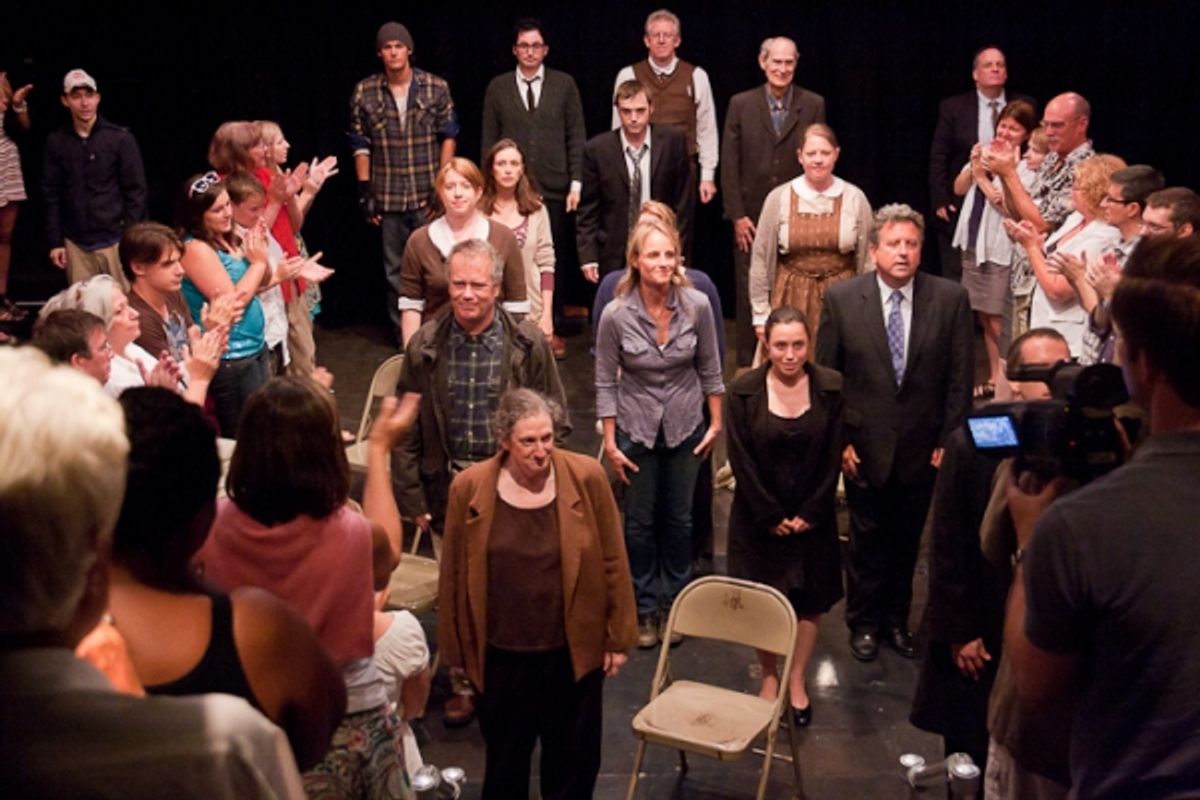 Helen Hunt with the Cast of OUR TOWN at 