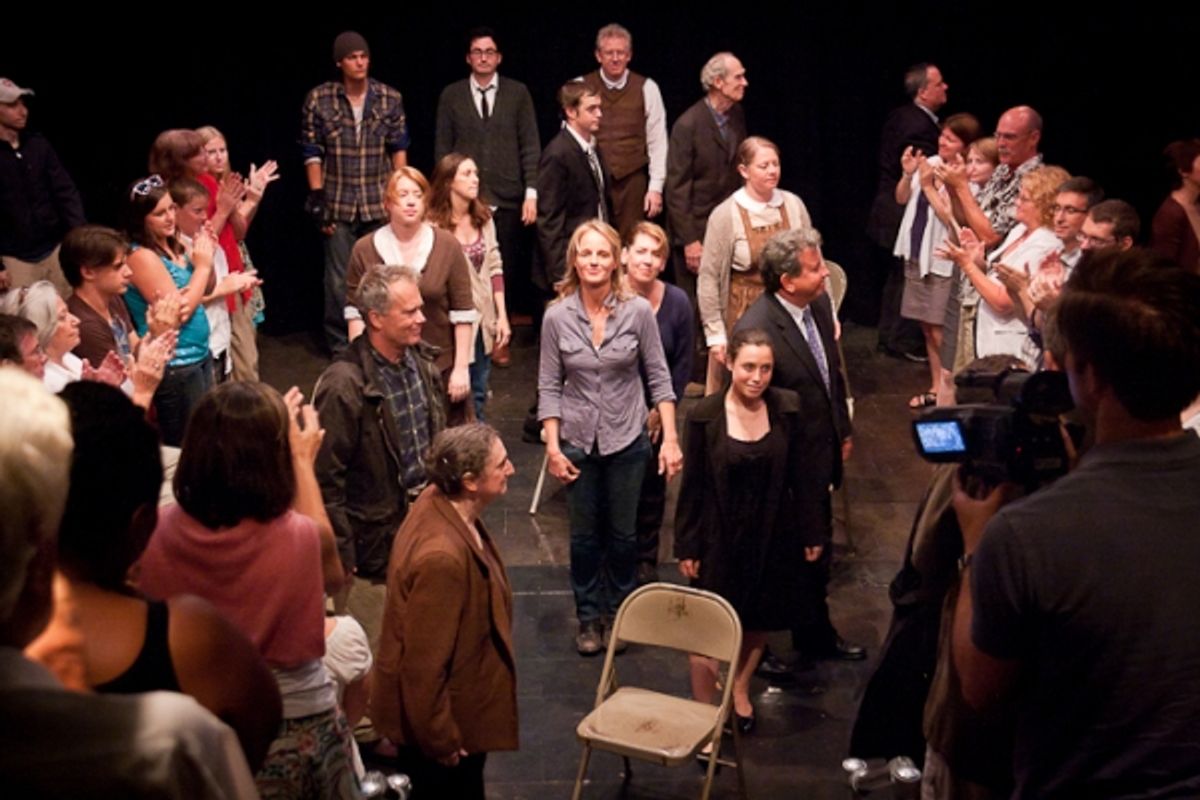 Helen Hunt with the Cast of OUR TOWN at 