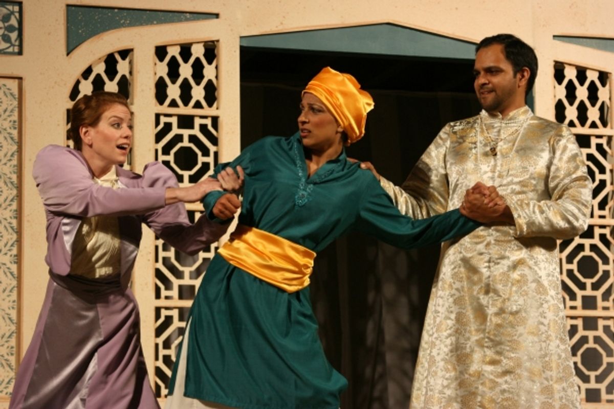 Melanie Keller (Olivia), Minita Gandhi (Viola), and Anish Jethmalani (Orsino) at 