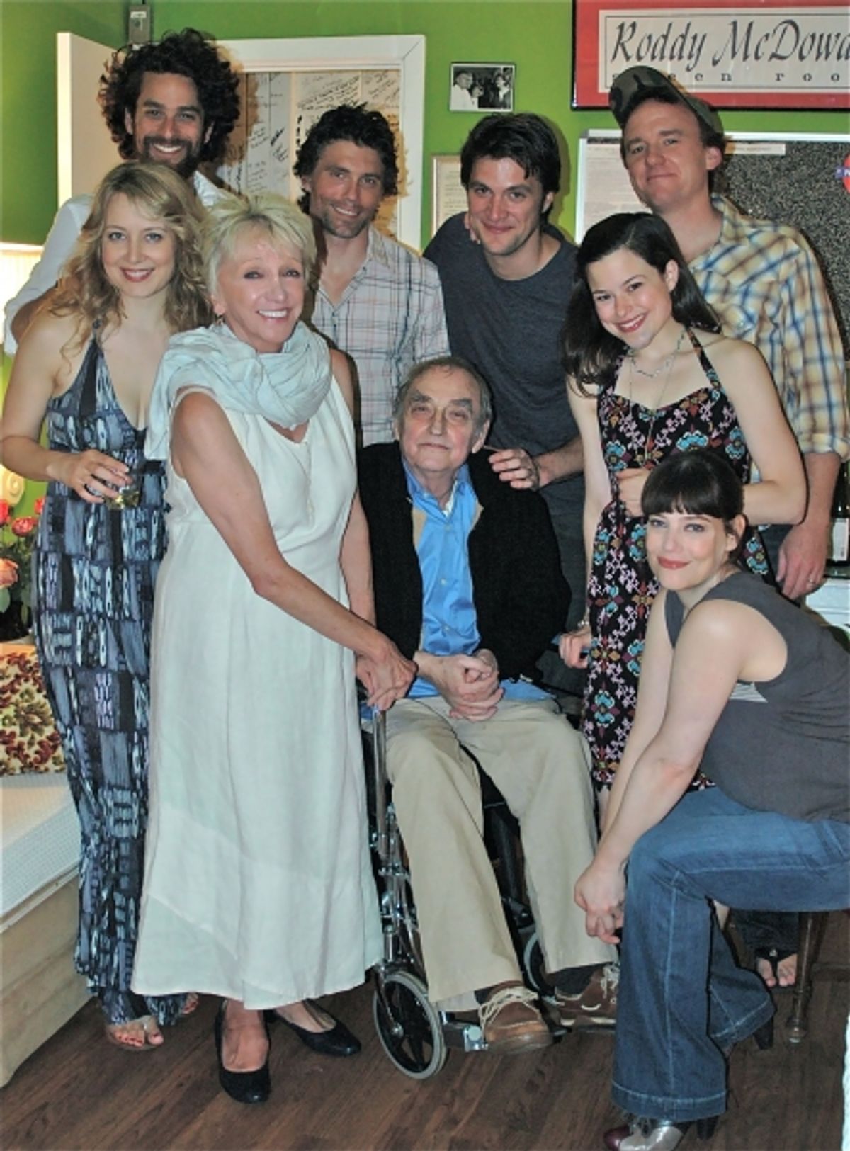 Cast of FIFTH OF JULY with playwright Lanford Wilson (center) at 