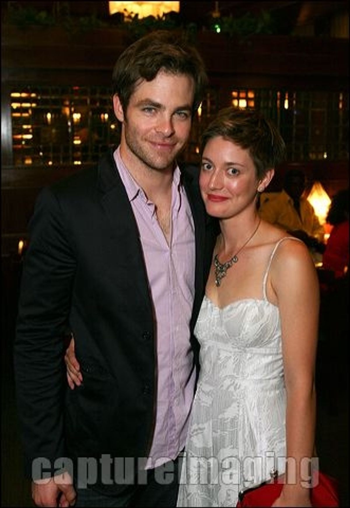 Chris Pine (L) and Zoe Perry at 