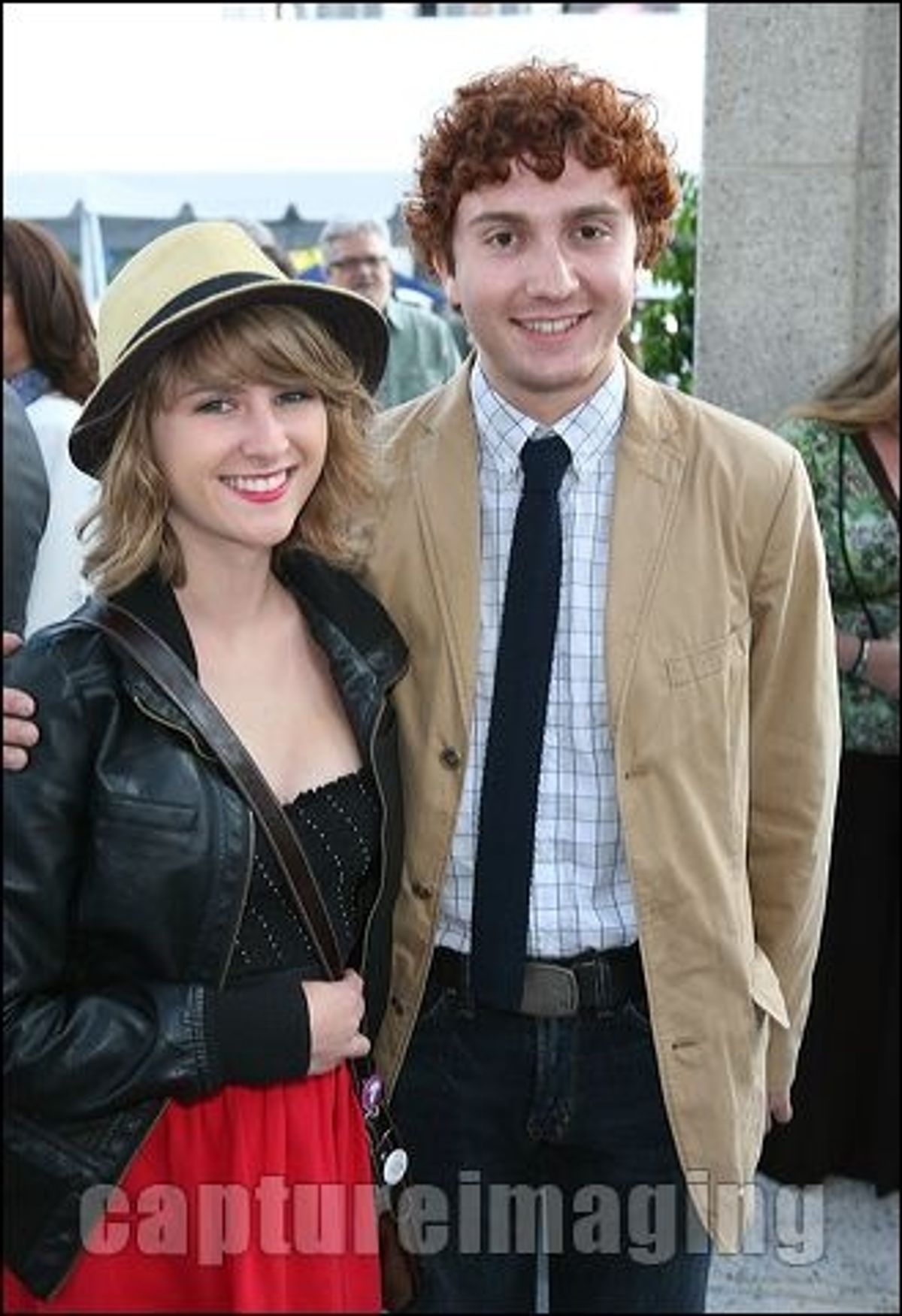 Stephanie Csengeri (L) and actor Daryl Sabara at 